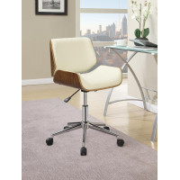 Coaster Furniture 800613 Adjustable Height Office Chair Ecru and Chrome